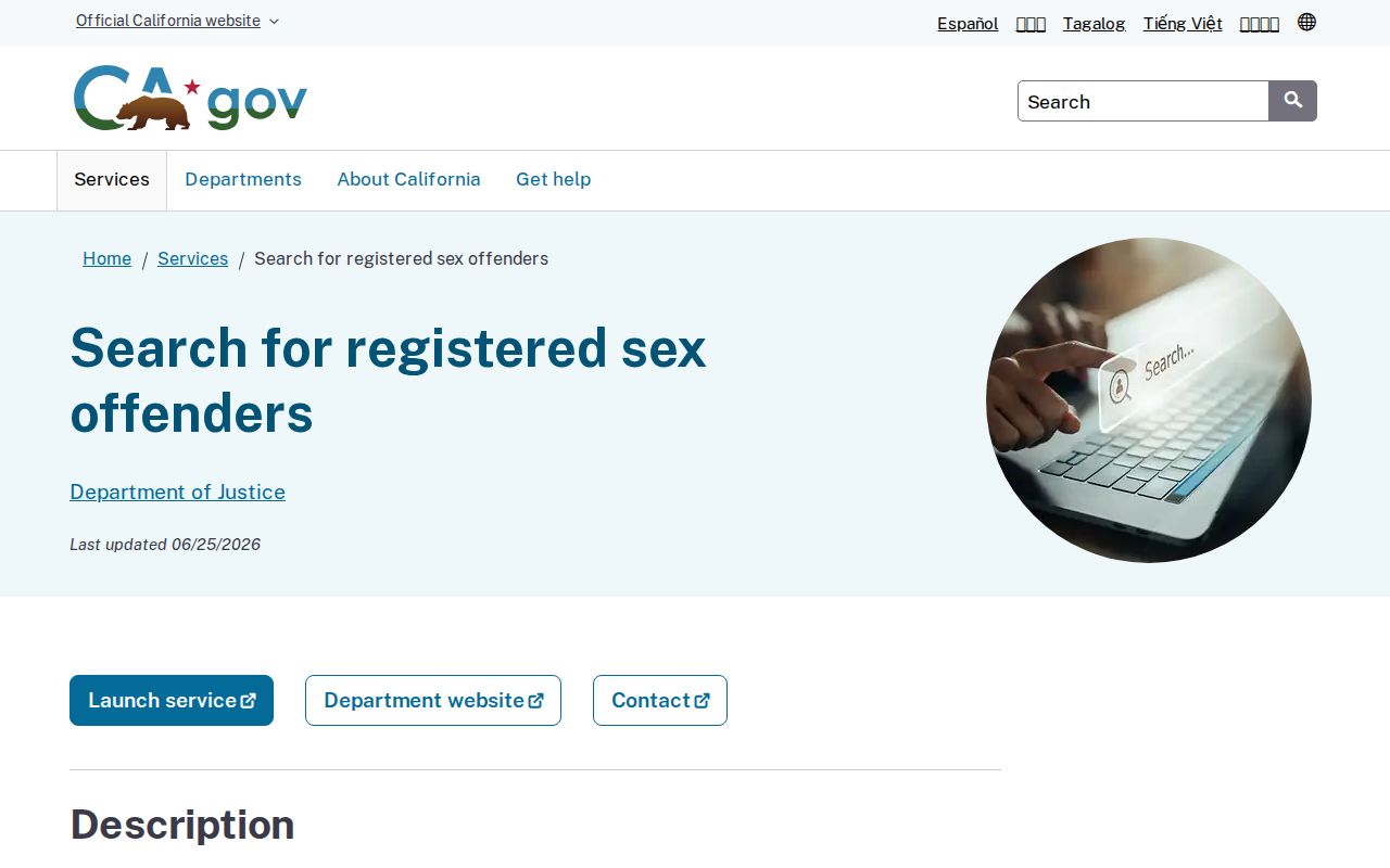 Burlingame people search California Megan's Law service lookup