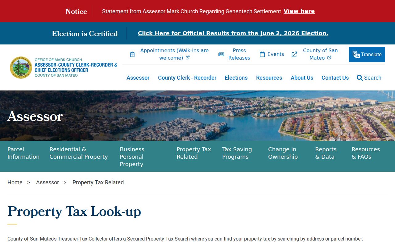 Burlingame people search property tax lookup by address or parcel